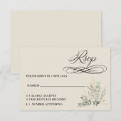 Eucalyptus Response Card RSVP Karte (Vorne/Hinten)