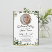 Eucalyptus Retirement-Party Einladung (Stehend Vorderseite)