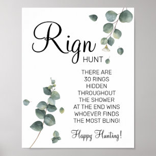 Eucalyptus Ring Ring Brautparty-Spielschild Poster