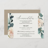 EUCALYPTUS ROSE BLUSH KRAFT WEDDING UNTERKUNFT BEGLEITKARTE (Vorne/Hinten)