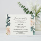 EUCALYPTUS ROSE BLUSH KRAFT WEDDING UNTERKUNFT BEGLEITKARTE (Stehend Vorderseite)