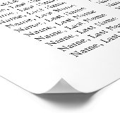 Eucalyptus & Roses 12 Tables Wedding SEATING CHART Poster (Ecke)