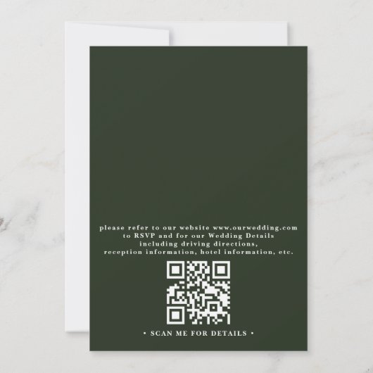 Eucalyptus Rustic Elegant Modern QR Code Wedding Einladung (Rückseite)