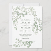 Eucalyptus Rustic Elegant Modern QR Code Wedding Einladung (Vorderseite)