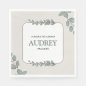 Eucalyptus Rustic Floral Baby Shower Serviette (Vorderseite)