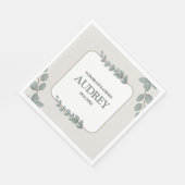 Eucalyptus Rustic Floral Baby Shower Serviette (Ecke)