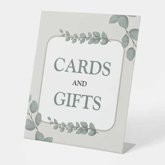 Eucalyptus Rustic Floral Baby Shower Sockelschild (Vorderseite)