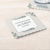 Eucalyptus Rustic Floral Baby Shower Untersetzer (angewinkelt)