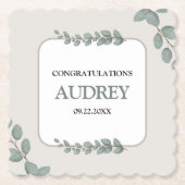 Eucalyptus Rustic Floral Baby Shower Untersetzer (Vorderseite)
