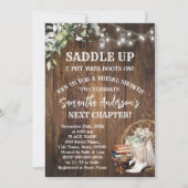 Eucalyptus Saddle Up Boots & Books Bridal Shower Einladung (Vorderseite)