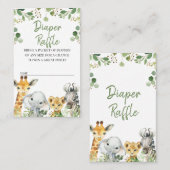 Eucalyptus Safari Baby Duschdusche Windelwaschmasc Visitenkarte (Vorne/Hinten)