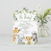 Eucalyptus Safari Baby Shower Einladung (Stehend Vorderseite)