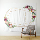 Eucalyptus Saffron Floral Gold Wedding Prop Wandteppich (Beispiel (Horizontal))