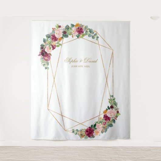 Eucalyptus Saffron Floral Gold Wedding Prop Wandteppich (Vorderseite)