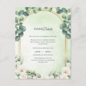 Eucalyptus Sage Green Botanical Wedding Details Begleitkarte (Vorderseite)