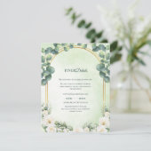 Eucalyptus Sage Green Botanical Wedding Details Begleitkarte (Stehend Vorderseite)