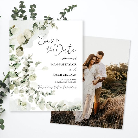 Eucalyptus Sage Green Foto Save the Date