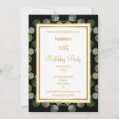 EUCALYPTUS SAGE GREEN GOLD BLACK BIRTHDAY EINLADUNG (Vorderseite)