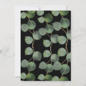 EUCALYPTUS SAGE GREEN GOLD BLACK BIRTHDAY EINLADUNG (Rückseite)