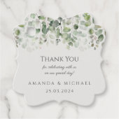 Eucalyptus Sage Green Wedding Vielen Dank Geschenkanhänger (Vorderseite)