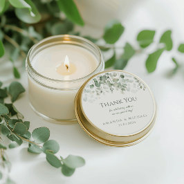 Eucalyptus Sage Green Wedding Vielen Dank Runder Aufkleber