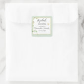 Eucalyptus Sage Greenery Bridal Quadratischer Aufkleber (Tasche)