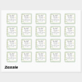 Eucalyptus Sage Greenery Bridal Quadratischer Aufkleber (Blatt)