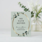 Eucalyptus Sage Neue Adresse Ankündigung (Stehend Vorderseite)