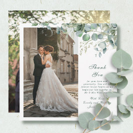 Eucalyptus Sage Smarald Script Wedding Vielen Dank Einladung
