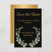 EUCALYPTUS SCHWARZE GOLD REAKTION RSVP CARD (Vorne/Hinten)