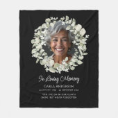 Eucalyptus Script Custom Text & Photo Memorial Fleecedecke (Vorderseite)