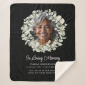 Eucalyptus Script Custom Text & Photo Memorial Sherpadecke (Vorderseite)