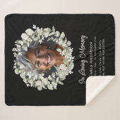 Eucalyptus Script Custom Text & Photo Memorial Sherpadecke (Vorderseite (Horizontal))