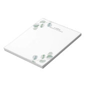 Eucalyptus Simple Personalized Notizblock (Rotiert)