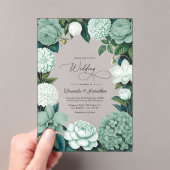 Eucalyptus Soft, Mint Frost & Snowdrop Wedding Acryleinladungen (Insitu (Handheld))