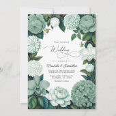 Eucalyptus Soft, Mint Frost & Snowdrop Wedding Einladung (Vorderseite)