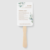 Eucalyptus Song Hy Wedding Program & Timeline Fächer (Rückseite)