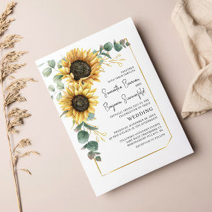 Eucalyptus-Sonnenblumen-Hochzeitseinladung zum kle Flyer