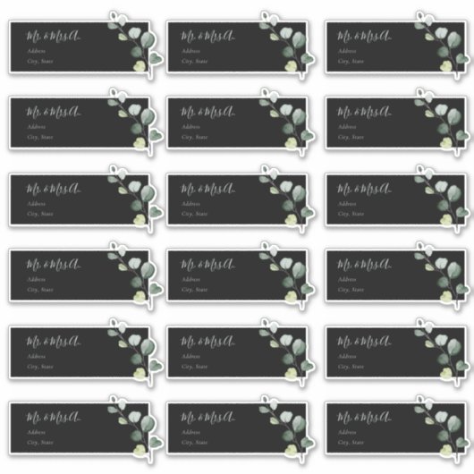 Eucalyptus Sprig Guest Address Labels (Vorderseite)