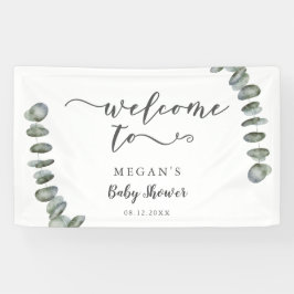 Eucalyptus Summer Greenerenery Baby Dusche Willkom Banner