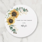 Eucalyptus Sunflower Brautparty Vielen Dank Geschenkanhänger (Rückseite)