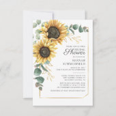 Eucalyptus Sunflower Foliage Script-Brautparty Einladung (Vorderseite)
