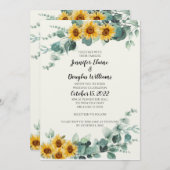 Eucalyptus Sunflower Invitation Einladung (Vorne/Hinten)
