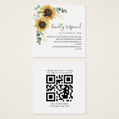 Eucalyptus Sunflower Wedding QR Code RSVP Card (Vorne & Hinten)