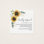 Eucalyptus Sunflower Wedding QR Code RSVP Card (Vorderseite)