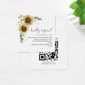 Eucalyptus Sunflower Wedding QR Code RSVP Card (Schreibtisch)