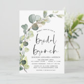 Eucalyptus Terracotta Bridal Brunch Dusche Einladung (Stehend Vorderseite)