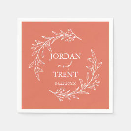 Eucalyptus Terracotta Custom Wedding Paper Napkins Serviette