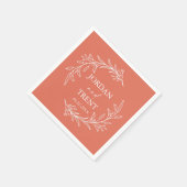 Eucalyptus Terracotta Custom Wedding Paper Napkins Serviette (Ecke)