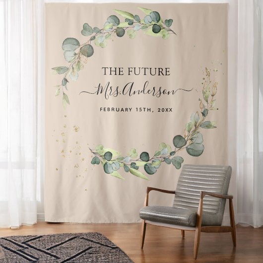 Eucalyptus Terracotta Future Frau Backdrop Wandteppich